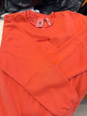 adidas Coral Crewneck Sweatshirt with Neckline Logo